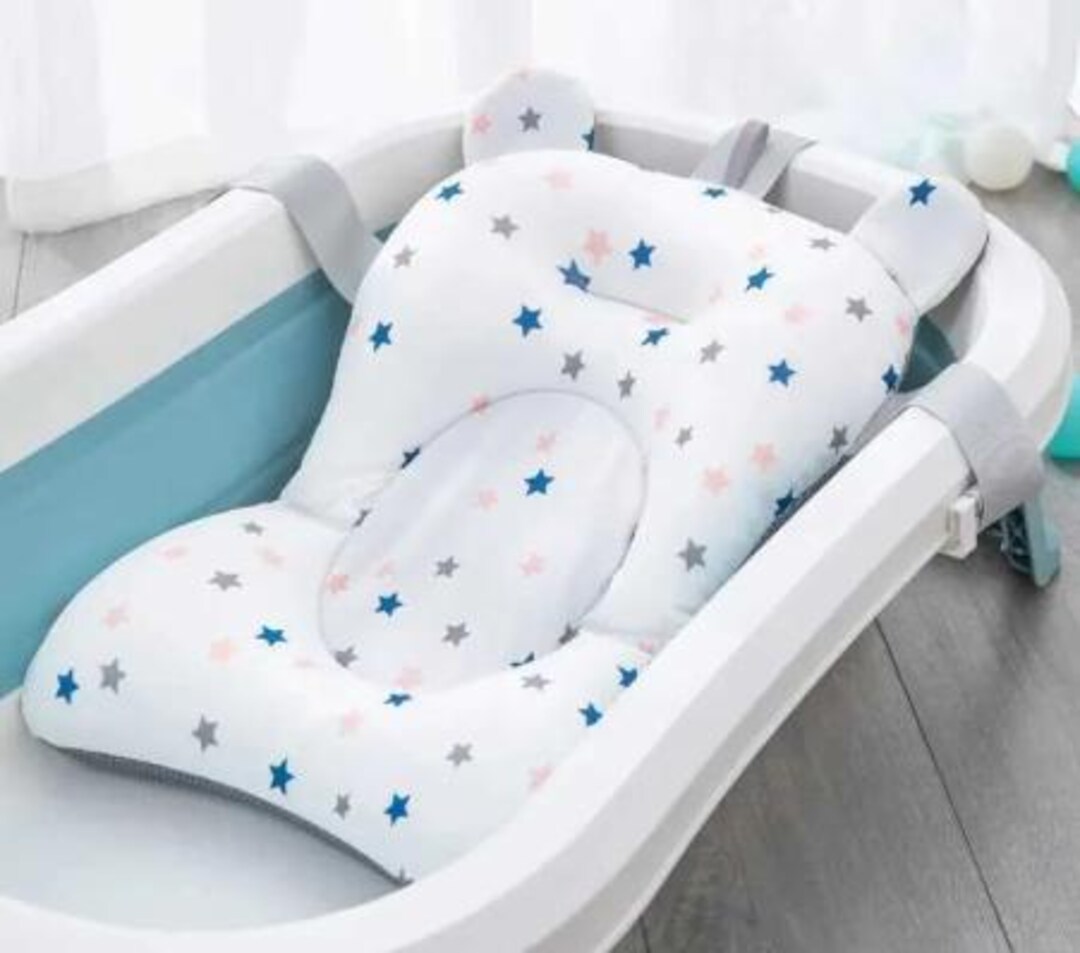 Faltbare Baby-Badewannenstütze Mit Rutschfester Matte & Netz – Für Neugeborene & Kleinkinder, Einfach Zu Lagern