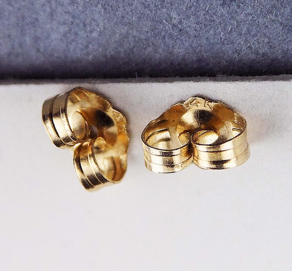 14K Multi Tone Solid Gold Huggie Stud Earrings, T… - image 8