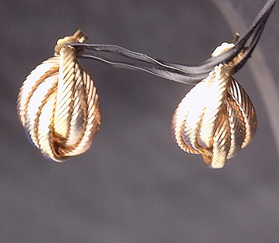 14K Multi Tone Solid Gold Huggie Stud Earrings, T… - image 5