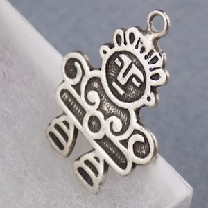 Vintage 900 Silver Ethnic Figural Pendant Charm 1.25&quot; Tall, 4.0g