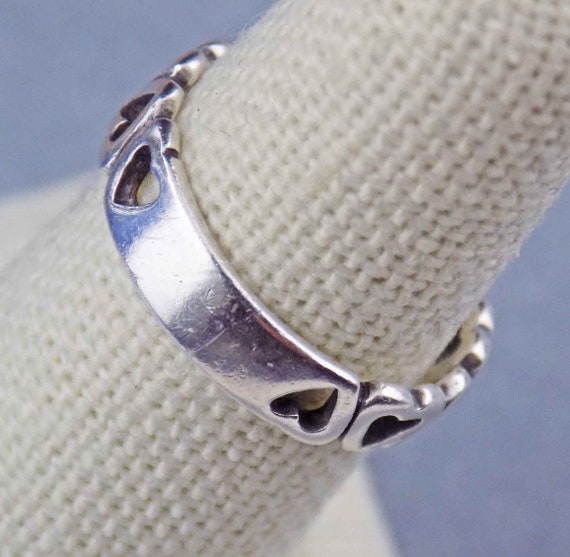 Cute Linked Open Hearts Sterling Ring Size 4.75 /… - image 4