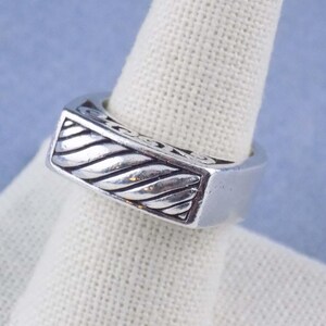 Size 8.5 Brighton Solid Sterling Silver Domed Ring 12.6g 8mm Wide Band With Filigree Openwork Swirls, Substantial & Stackable bild 8