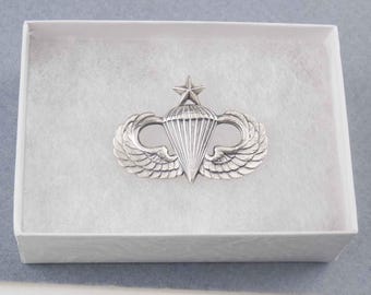Original Genuine US Army Senior Parachutist Badge Metal Jump Wings