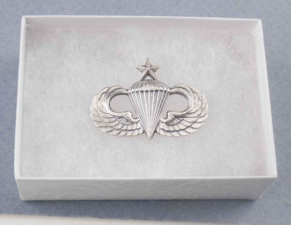 Original Genuine US Army Senior Parachutist Badge Metal Jump Wings
