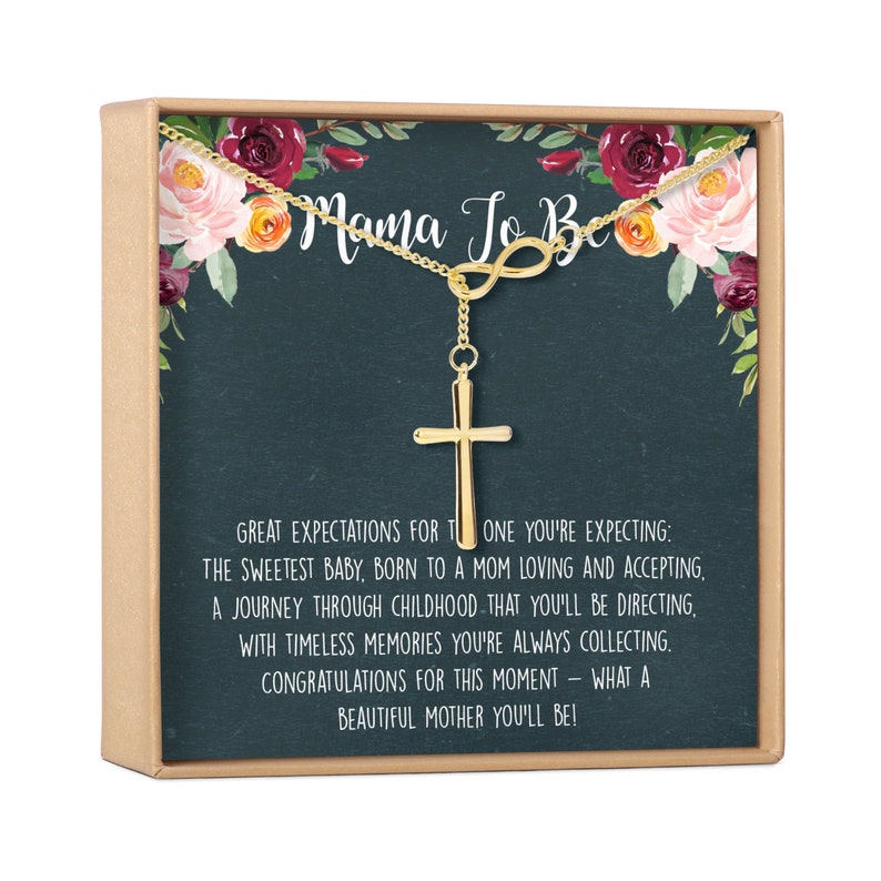 Infinity Cross Gift for Expecting Moms Necklace: Expecting Mother Gifts Present for Expecting Moms Mom to Be Pregnancy Pregnant Woman