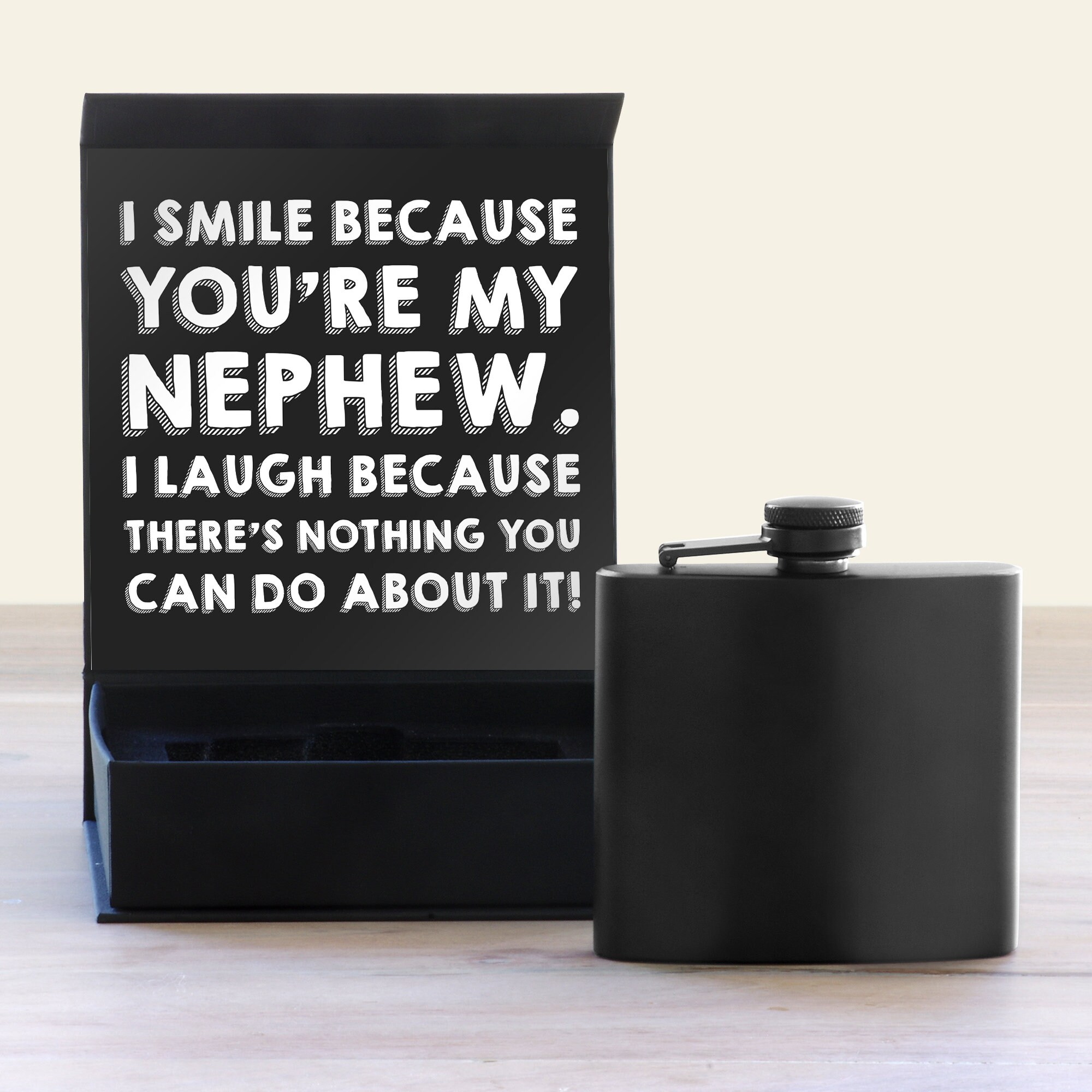 Drole De Don De Neveu Pour Tante Oncle Flask Je Souris Etsy France