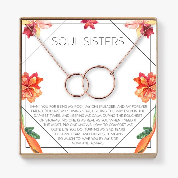 Soul Sisters Necklace Bff Necklace Best Friend Gift Jewelry Etsy