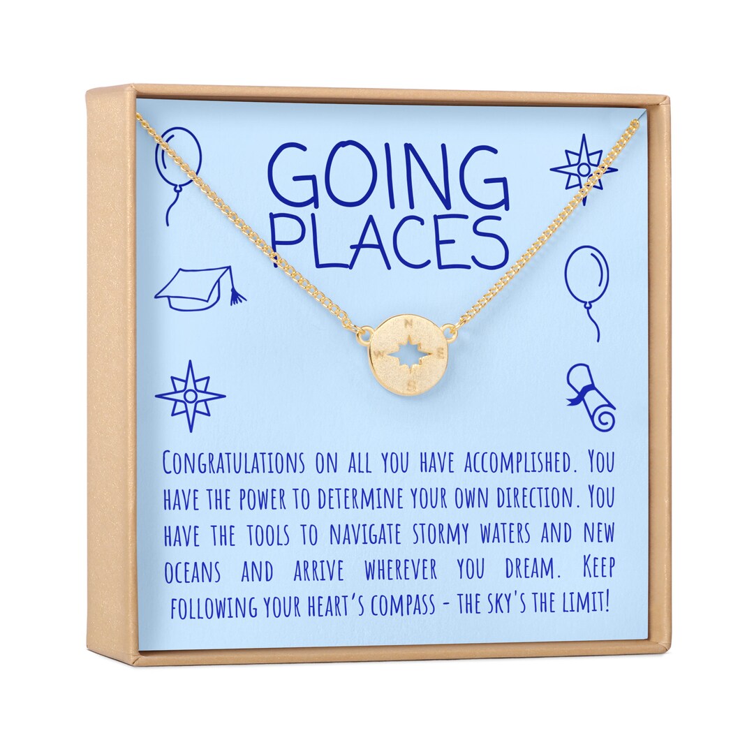 Graduation Gift Compass Necklace Congratulations High Etsy