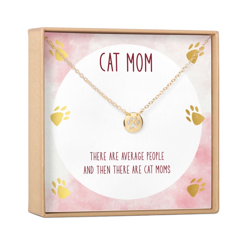 Cat Mom Gift Necklace: Gift for Cat Lover Cat Mother Kitty image 0