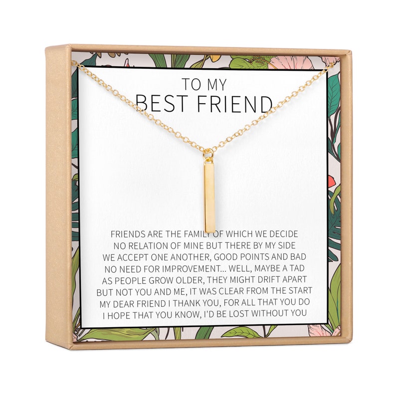 Best Friend Gift Jewelry Best Friend Necklace: BFF Necklace Quotes Bar Friends Forever Long Distance