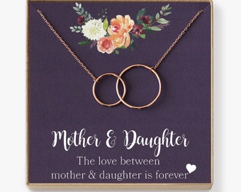 Mother Daughter Necklace, Mother's Day Gift, Gifts for Mom, Mom Necklace, Mother Necklace, Mother's Day Jewelry, 2 Interlocking Circles
