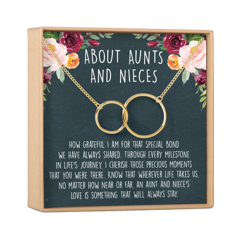 2 Interlocking Circles Aunt Necklace Aunt-Niece Quotes Aunt-Niece Jewelry Aunt-Niece Necklace: Aunt-Niece Gift