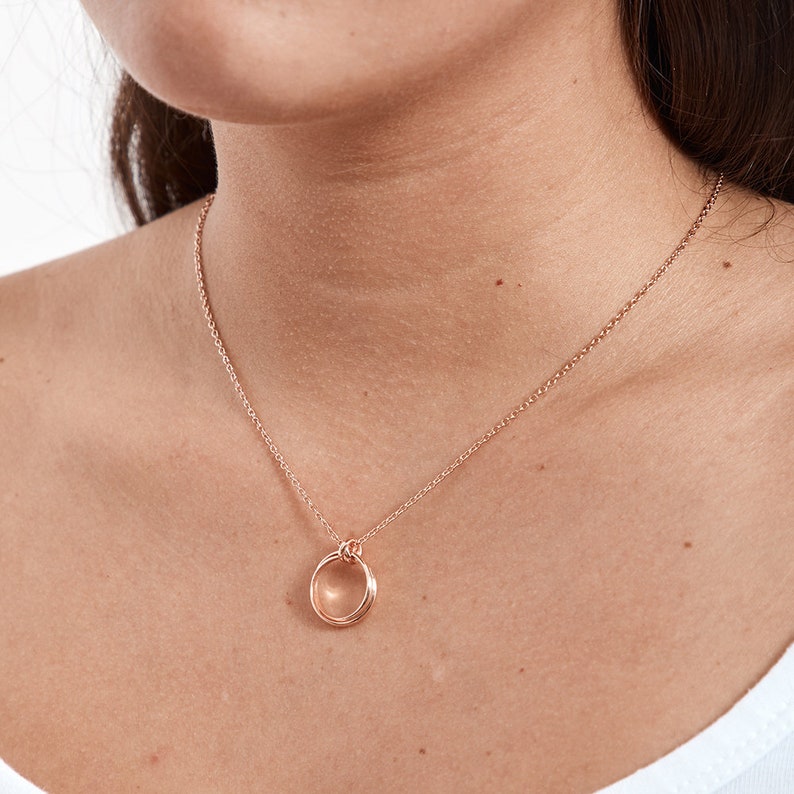 Bday Gift Necklace 2 Linked Circles Gift Idea Jewelry Daughter 10th Birthday Gift for Girls: Birthday Present for Ten Year Old Girl