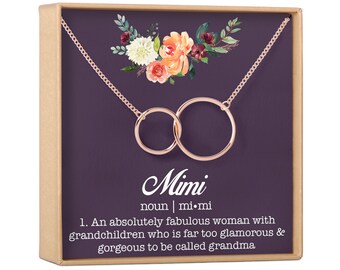 BEKECH Mimi Gift Best Mimi Ever Charm Sunflower Locket Necklace Mimi Jewelry Mother’s Day Gift for Family Mimi Grandmother Nana Granny