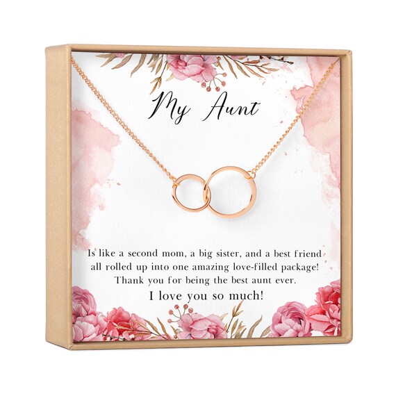 Aunt Necklace: Auntie, Aunt Gift, Aunt Charm, Aunt Jewelry, New Aunt, Best Auntie Ever, My Aunt Loves Me, 2 Asymmetrical Circles