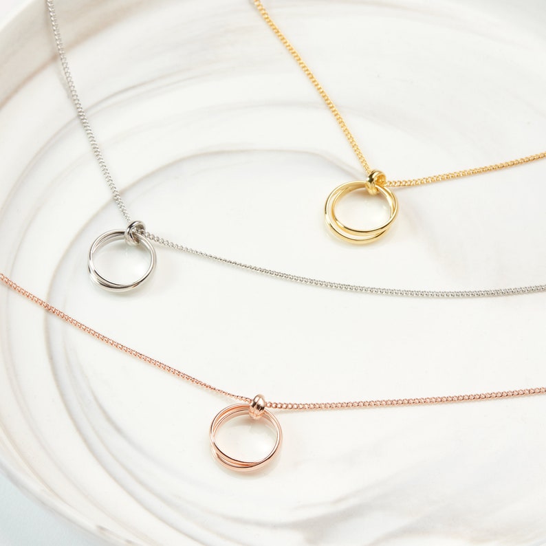 Bday Gift Necklace 2 Linked Circles Gift Idea Jewelry Daughter 10th Birthday Gift for Girls: Birthday Present for Ten Year Old Girl
