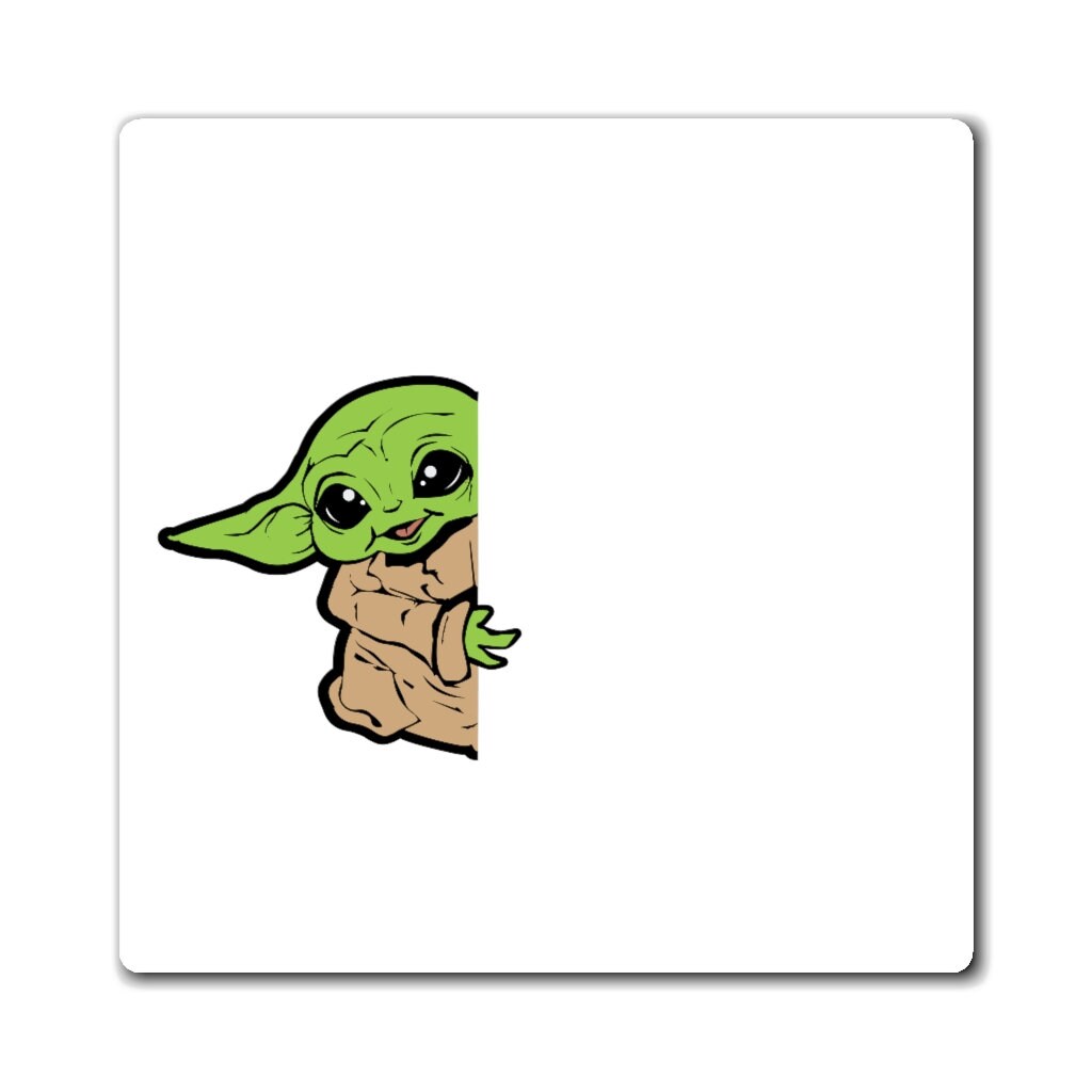 Baby Yoda Peeking Out Fridge your Notes and Baby Etsy