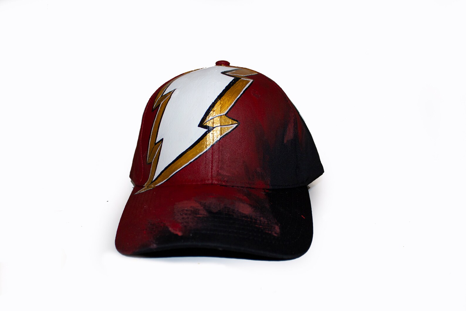 Shazam Custom Hand Painted Hat Comics Superhero Dc Etsy