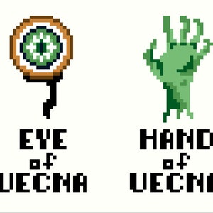 Hand of Vecna Eye of Vecna Cross Stitch D&D RPG Embroidery Pattern