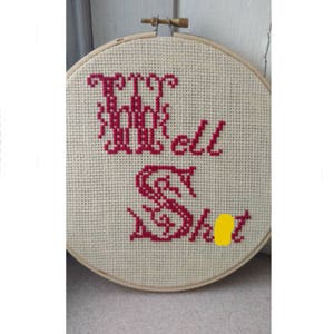 Well Sh*t Cross Stitch- Subversive Cross Stitch- X stitch- Hoop Art