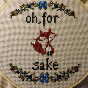 For Fox Sake Subversive Cross Stitch Pattern