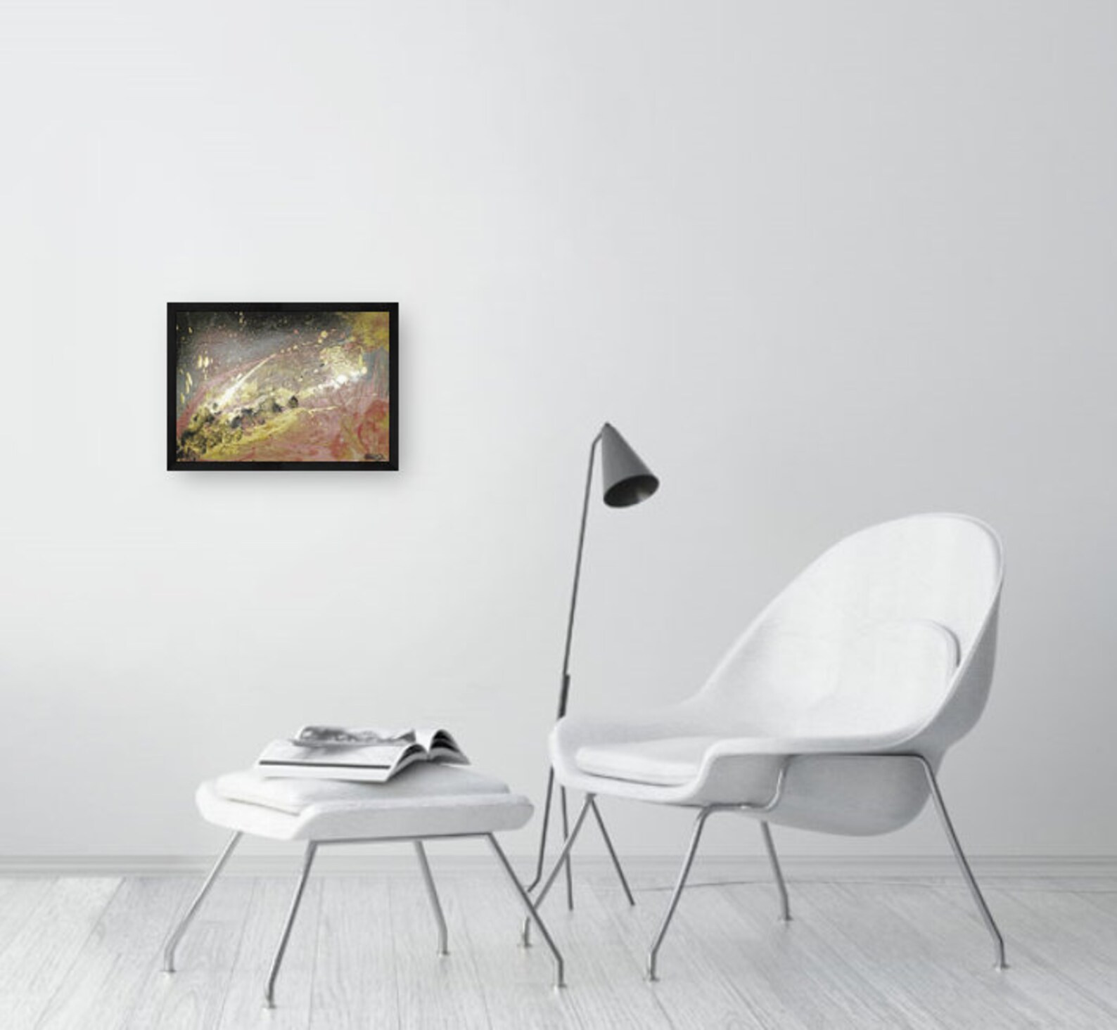 Metallic Gold and Pink Abstract Wall Art Print Dramatic | Etsy