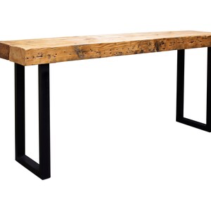 London Pub Reclaimed Steel Base Dining Table