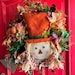 Scarecrow Fall Leaves Rake Wreath, Scarecrow Front Door Wreath, Pumpkin ...