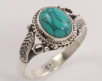 Turquoise ring, 925 Silver Ring, Silver Ring, Solid Sterling Silver Ring, Natural Turquoise Ring (All sizes available)