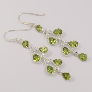 Peridot Earrings, August Birthstone Earrings, Girls earrings, Gifts For Mom, Green Earrings For Women, Faceted Earrings