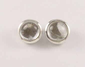 Sterling Silver Natural Quartz Crystal Stud Earrings, 6mm Crystal Quartz Stud, Natural Gemstones, Crystal Jewellery