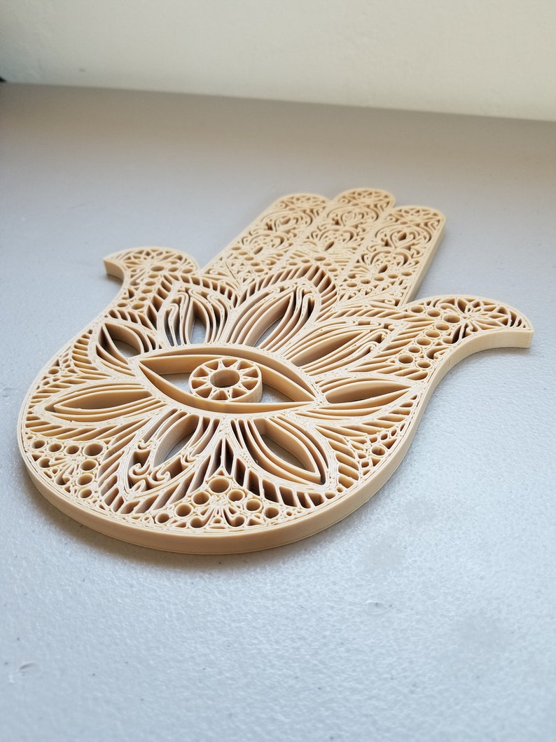 Wooden Hamsa Wall Decor 3D Printed Etsy