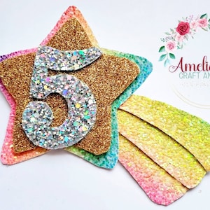 Shooting star birthday badges