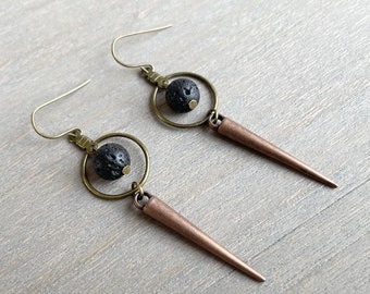 Macram\u00e9 earrings tip model jewel diffuser of essential oils hypoallergenic stainless steel rings