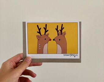Reindeer Twins Eco-vriendelijke kerstkaart