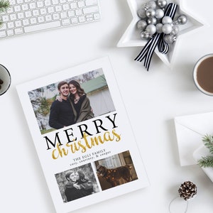 Tarjeta de fotos de vacaciones imprimible 5x7 // Feliz Navidad