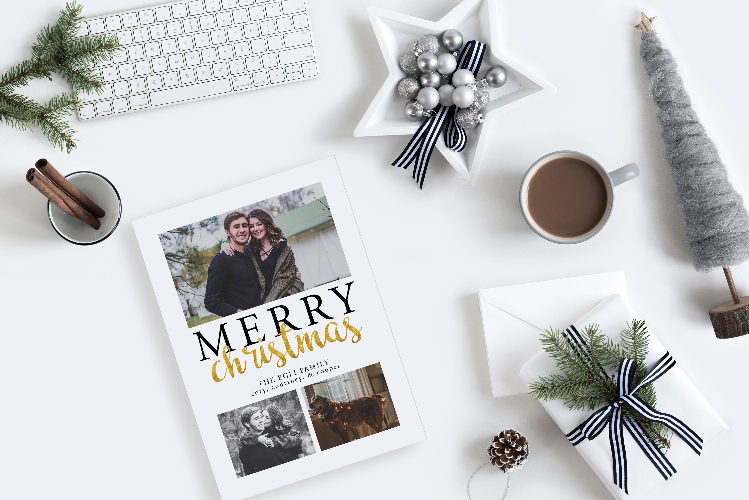 Printable Holiday Photo Card 5x7 // Merry Christmas | Etsy