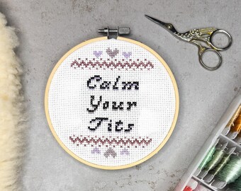 Calm Your Tits - Digital Cross Stitch Pattern