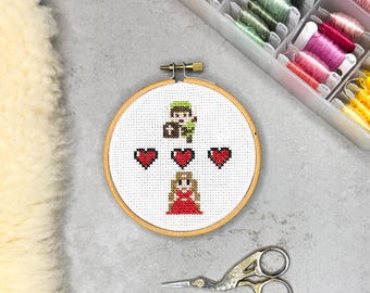 Link and Zelda - Digital Cross Stitch Pattern