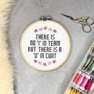 There Is No I In Team - Digital Cross Stitch Pattern