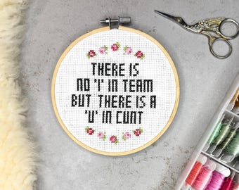 There Is No I In Team - Digital Cross Stitch Pattern