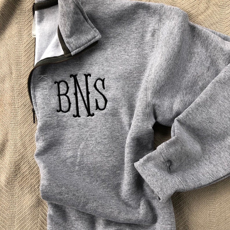 monogram quarter zip