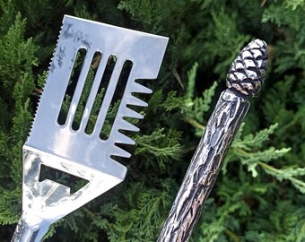 Paletta Per Barbecue In Acciaio Inox Con Manico Di Legno Di Rovere - EDM - Foto 2