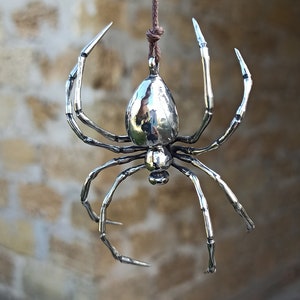 Forged "Spider" - Car Mirror Charm - Home Decor - Hand forged stainless steel souvenir - Amulet workshop