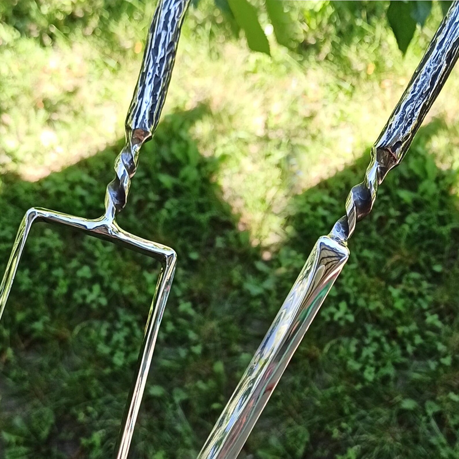 Double Skewer for Grilling forest Spirit Hand Stainless Steel