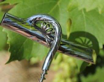 Forged Corkscrew "Vine" - Stainless Steel, Hand Forged - Unique Bottle Opener,  Wine Lover Gift, Bar, Barware