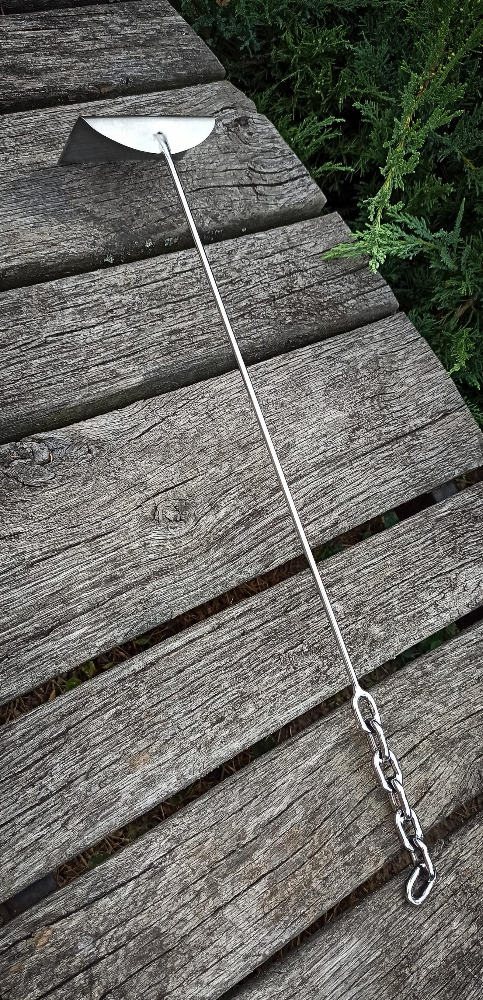 Stainless Steel Charcoal Grill Rake, BBQ Fire Rake Anchor Chain Design ...