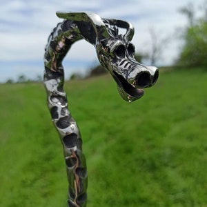 Hand Forged Fire Hook &quot;Dragon&quot; poker, stoker for grill, fireplace, BBQ, fire pit, fire iron, rabble, rake  stainless steel - Halloween gift