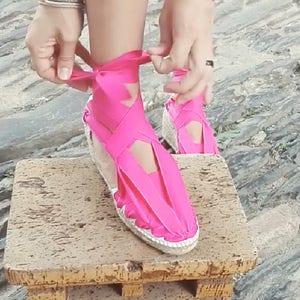 Eco Espadrilles wedges / heels Made colored espadrilles in cadaqués imagen 8