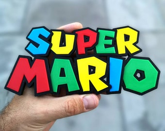 Super Mario 3D shelf display/fridge magnet - Classic Video Games Logo